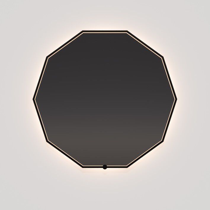 Deca 36 X 36 inch Black LED Lighted Mirror, Vanita by Oxygen