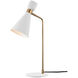 Willa 24 inch 60 watt Aged Brass Table Lamp Portable Light in White Metal