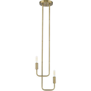 Perret 2 Light 3 inch Aged Brass Pendant Ceiling Light