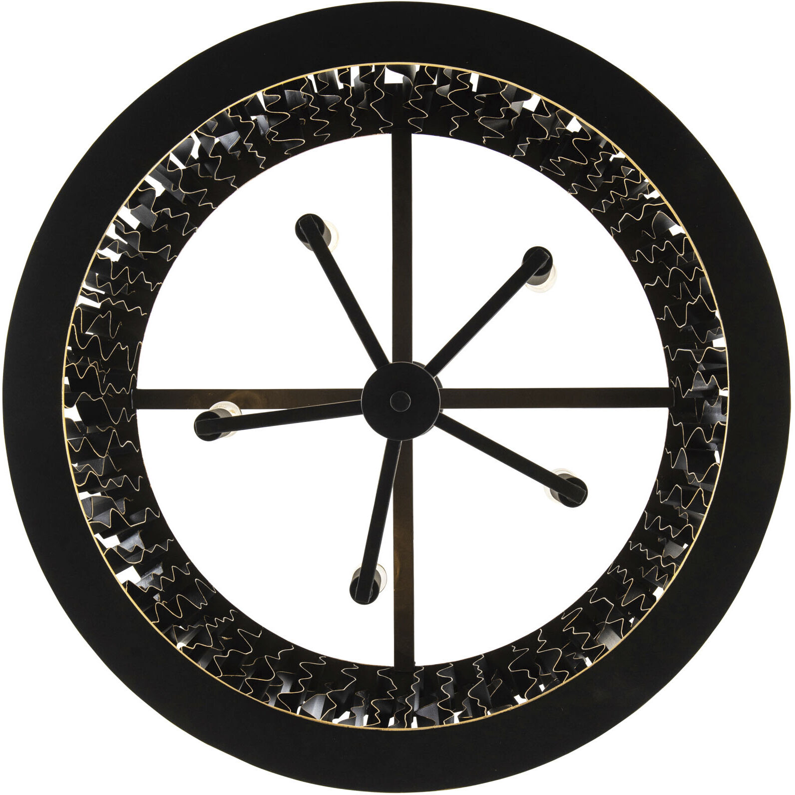 Estela 5 Light 24 inch Matte Black and French Gold Pendant Ceiling Light, Smithsonian Collaboration