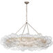 Julie Neill Talia LED 63 inch Burnished Silver Leaf and Clear Swirled Glass Ring Chandelier Ceiling Light