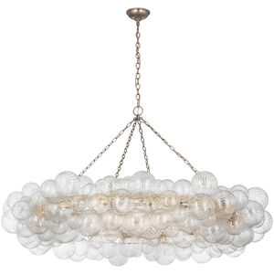 Julie Neill Talia LED 63 inch Burnished Silver Leaf and Clear Swirled Glass Ring Chandelier Ceiling Light