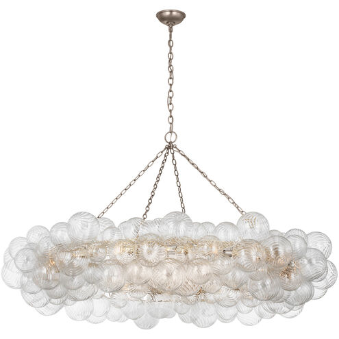 Julie Neill Talia LED 63 inch Burnished Silver Leaf and Clear Swirled Glass Ring Chandelier Ceiling Light