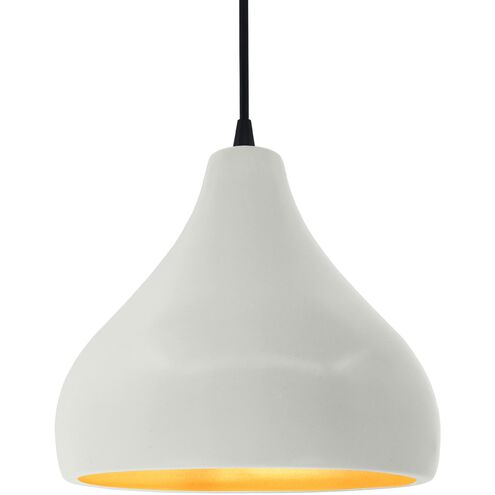 Radiance 1 Light 11.5 inch Matte White and Champagne Gold and Matte Black Pendant Ceiling Light