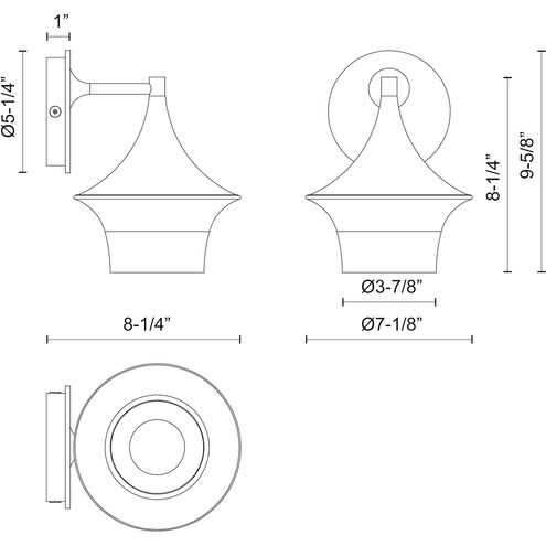 Alora Mood Emiko 1 Light 7.13 inch Matte Black Bath Vanity Light Wall Light