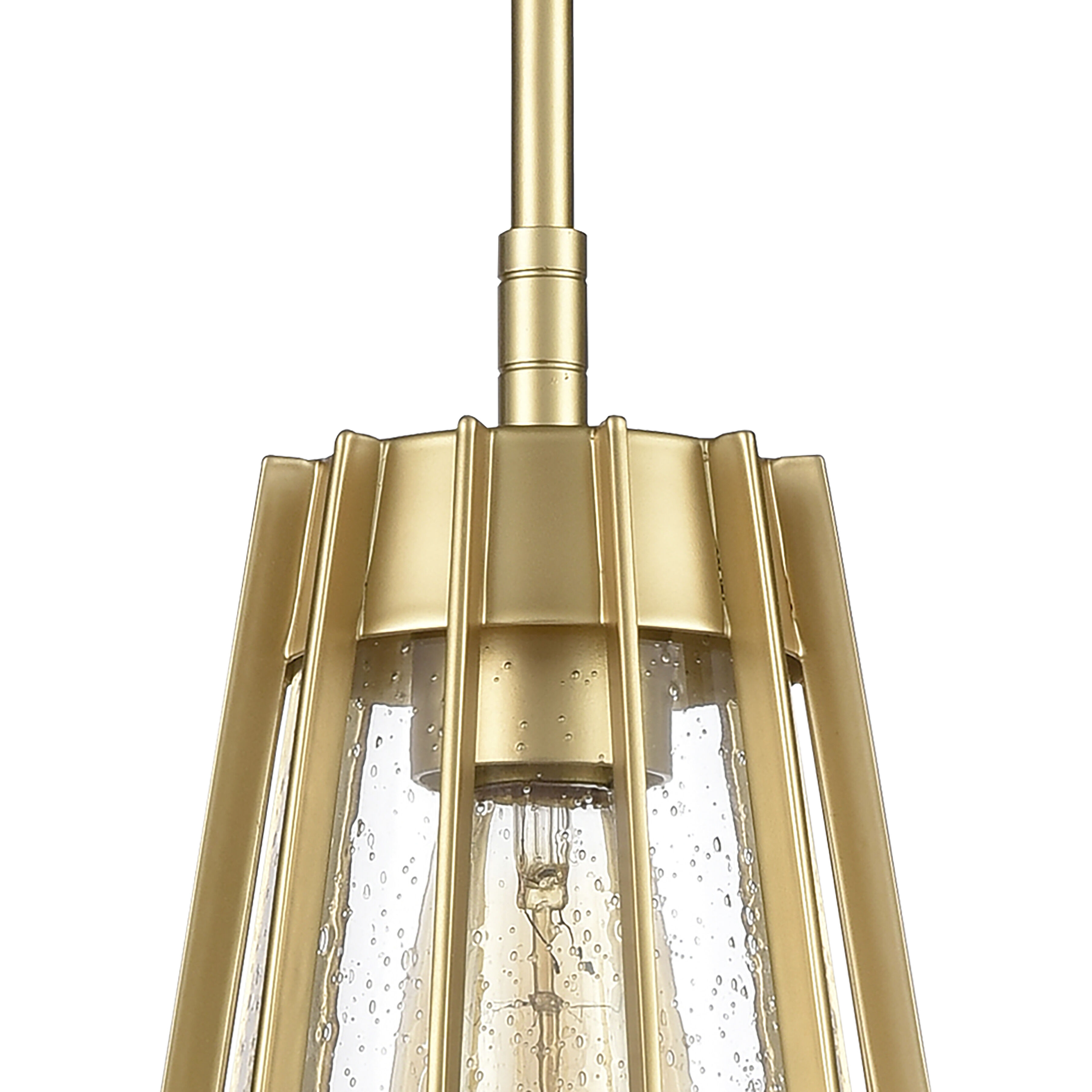 Open Louvers 1 Light 6.75 inch Champagne Gold Mini Pendant Ceiling Light