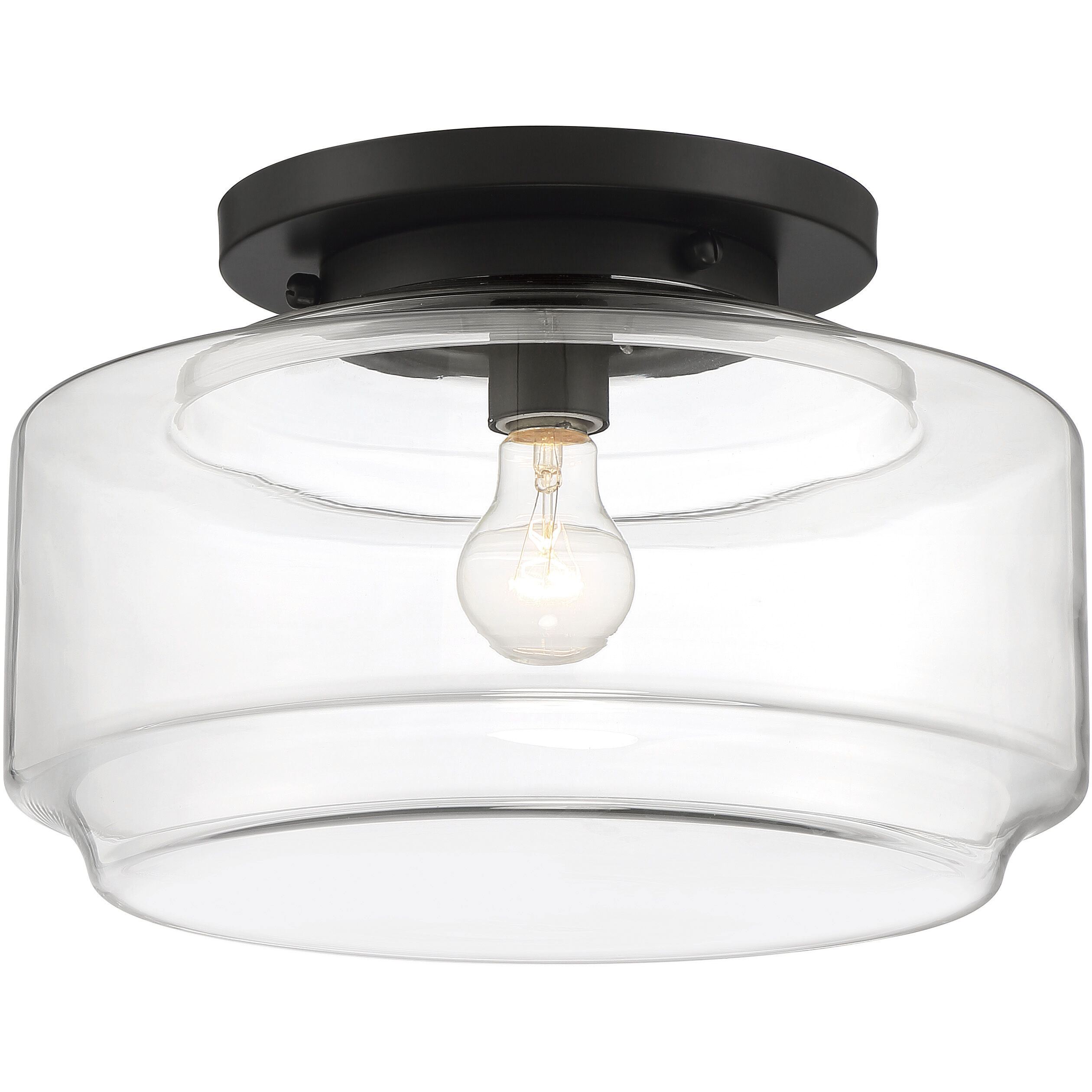 Peri 1 Light 14 inch Flat Black Flushmount Ceiling Light