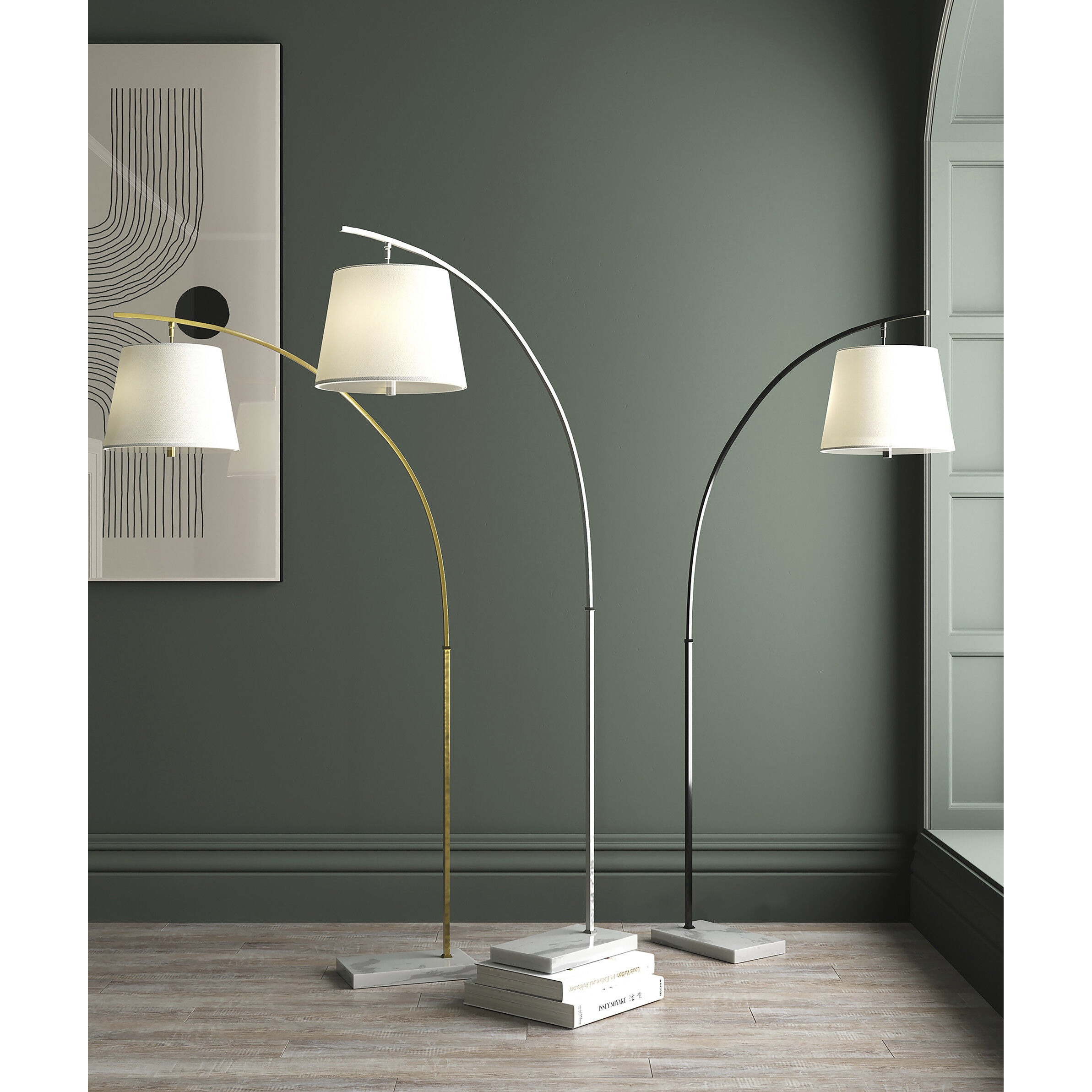 Cloister 70 inch 75 watt Oil Rubbed Bronze/White Floor Lamp Portable Light