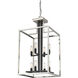 Quadra 8 Light 15 inch Brushed Nickel and Black Chandelier Ceiling Light