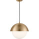 Drew & Jonathan Hyde 1 Light 11.9 inch Satin Brass Pendant Ceiling Light, Medium