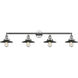 Franklin Restoration Railroad 4 Light 44 inch Polished Chrome Bath Vanity Light Wall Light in Matte Black, Franklin Restoration