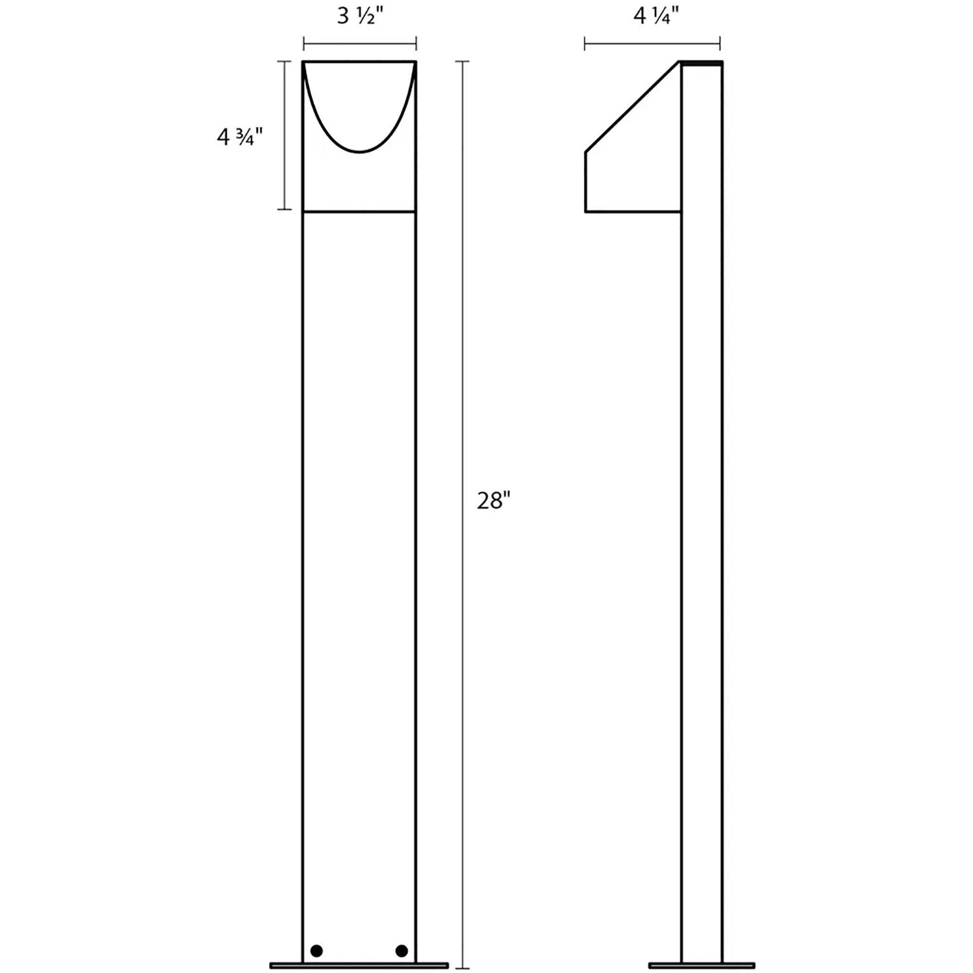 Shear 12V 9 watt Textured Gray Bollard