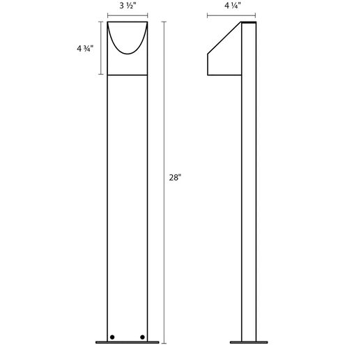 Shear 12V 9 watt Textured Gray Bollard