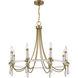 Mayfair 8 Light 30 inch Warm Brass with Chrome Accents Chandelier Ceiling Light