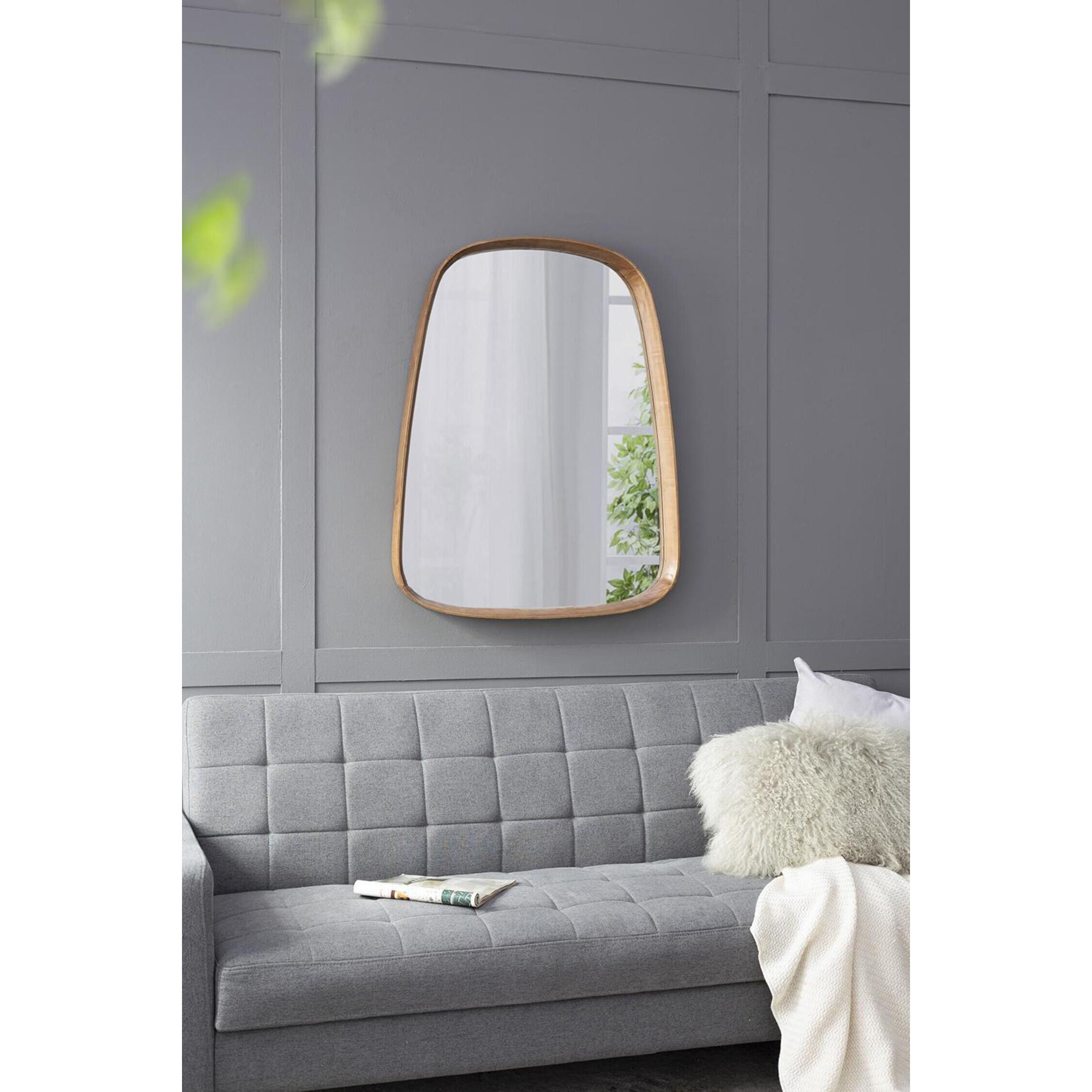 Wayne 37.4 X 27 inch Brown Wall Mirror