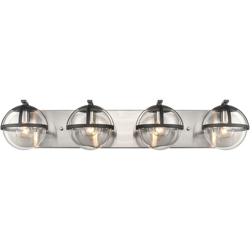 Davenay 4 Light 31 inch Satin Nickel with Matte Black Vanity Light Wall Light in Satin Nickel/Matte Black