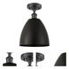 Edison Metal Bristol 1 Light 9 inch Matte Black Semi-Flush Mount Ceiling Light