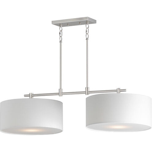 Bongo 2 Light 42 inch Satin Nickel Linear Pendant Ceiling Light