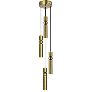 Chime 8 inch Brass Multi Point Pendant Ceiling Light