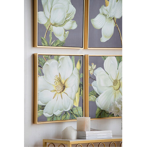 Square Gold/Multi Floral Wall Art
