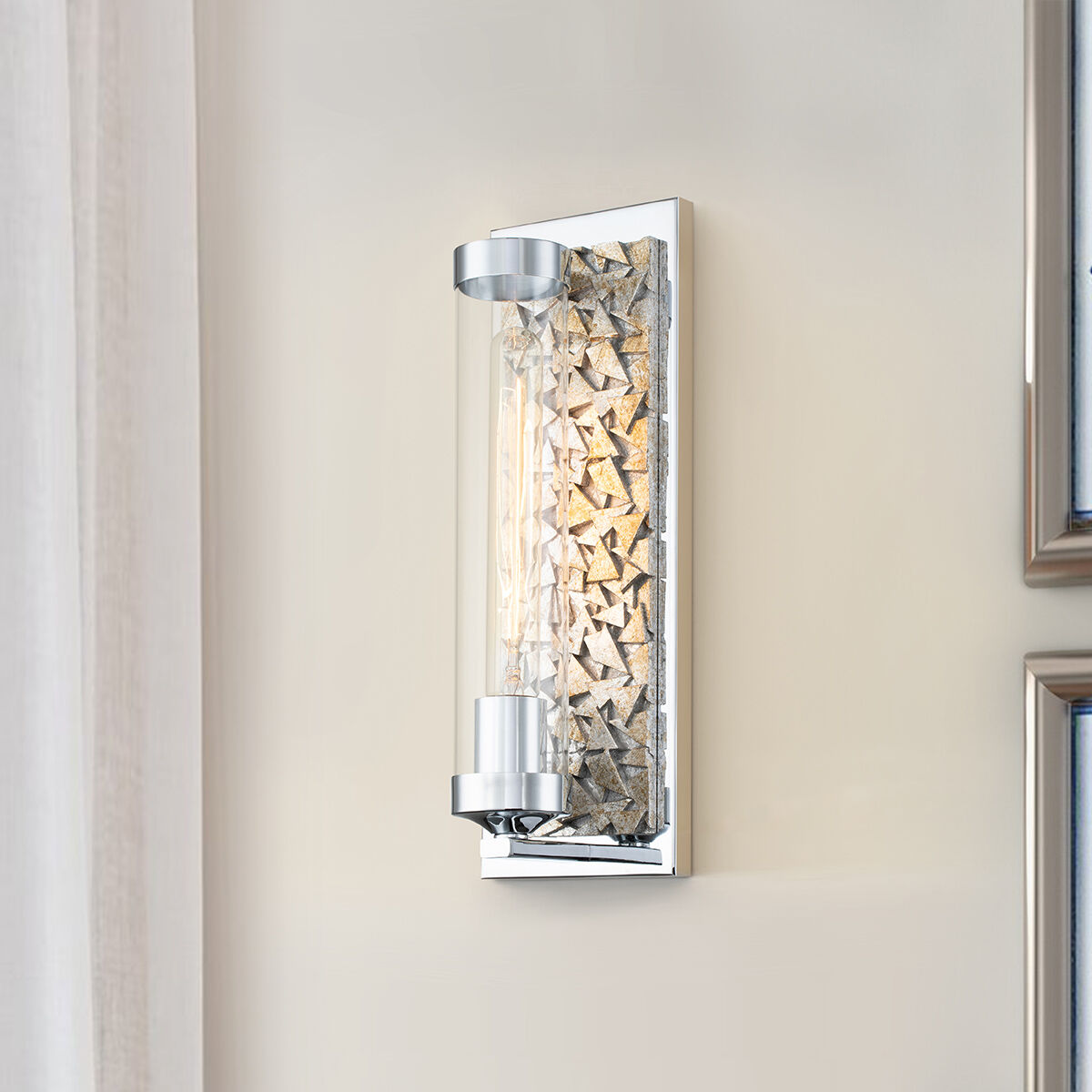 Elysian 1 Light Polished Chrome ADA Wall Sconce Wall Light