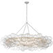 Julie Neill Talia LED 63 inch Plaster White and Clear Swirled Glass Ring Chandelier Ceiling Light