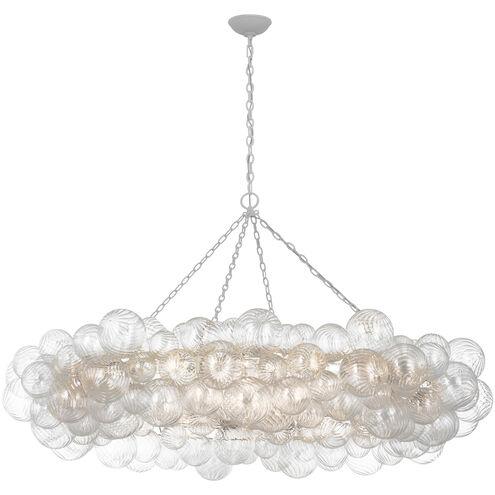 Julie Neill Talia LED 63 inch Plaster White and Clear Swirled Glass Ring Chandelier Ceiling Light