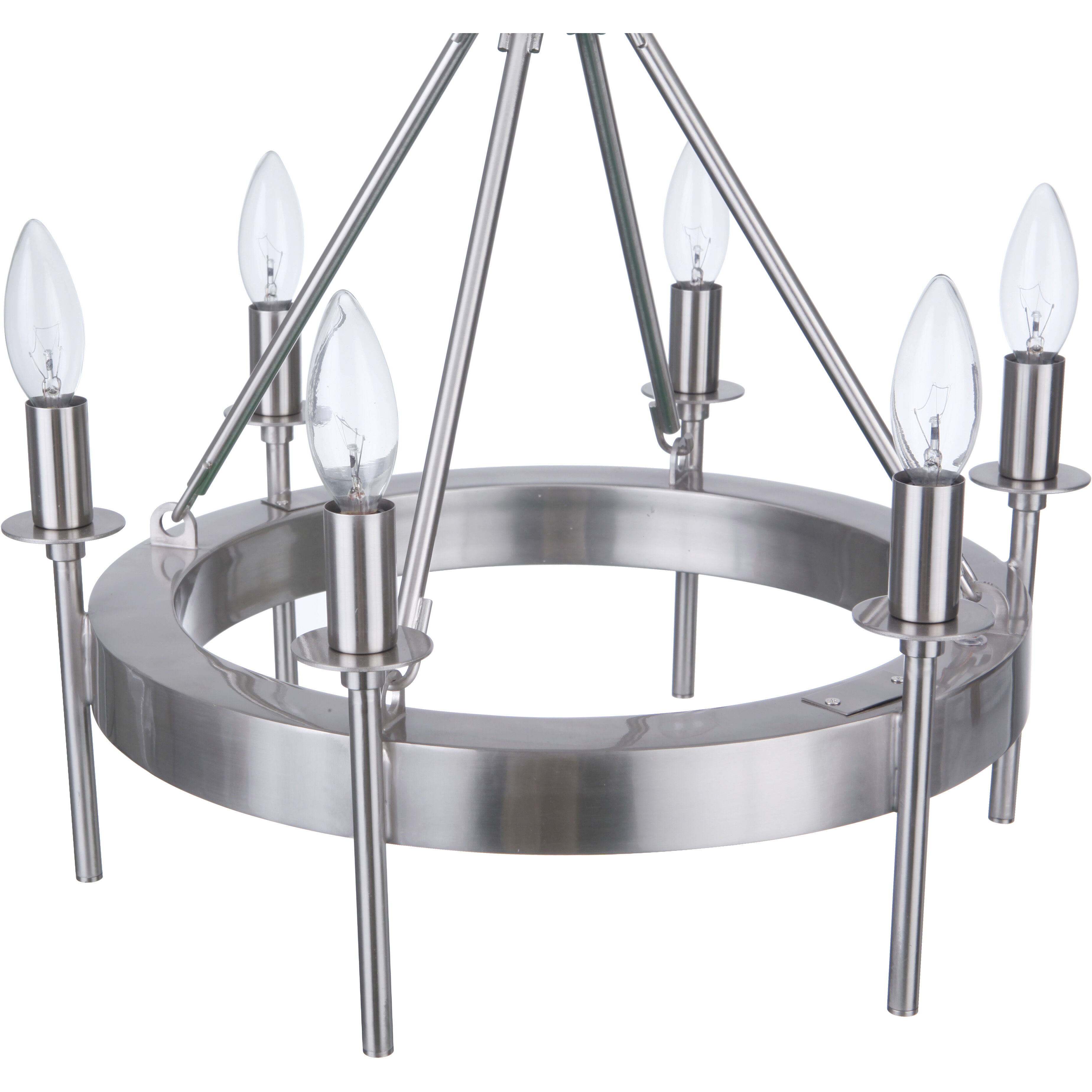 Larrson 6 Light 18 inch Brushed Polished Nickel Semi Flush Ceiling Light