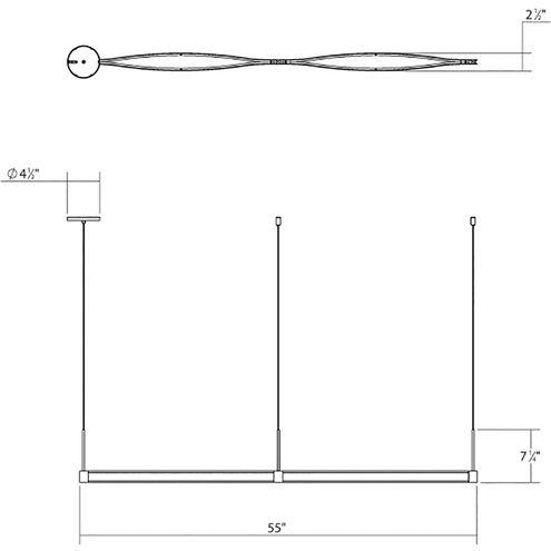 Ola LED 55 inch Satin White Pendant Ceiling Light