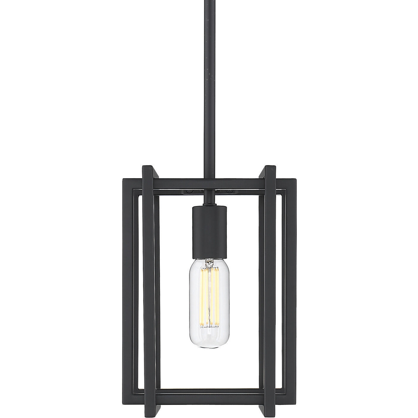 Tribeca Pendant Ceiling Light in Matte Black/Matte Black, Damp