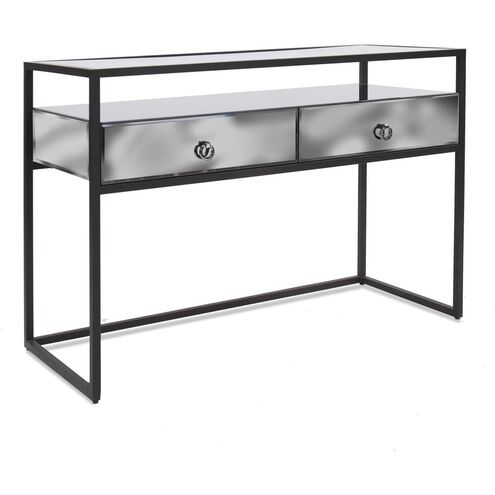 Metro 44 inch Smoked Gray and Black Console Table