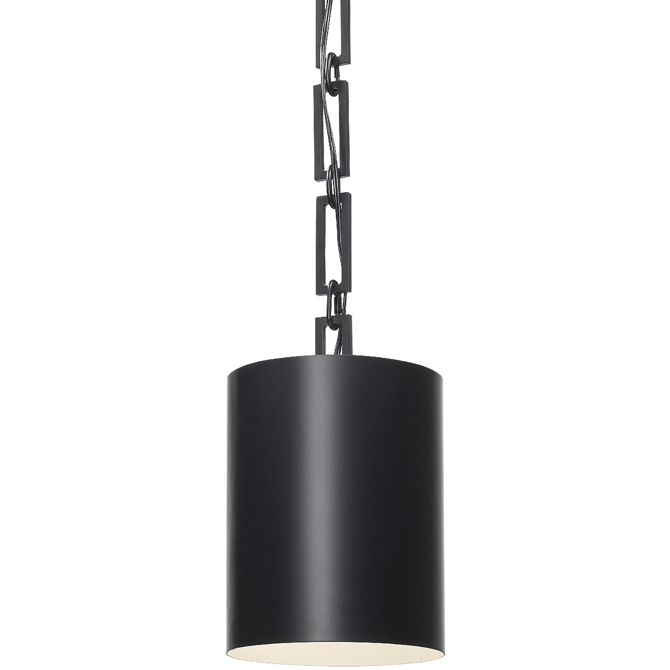 Alston 1 Light 8 inch Matte Black and White Mini Pendant Ceiling Light in Matte Black with White