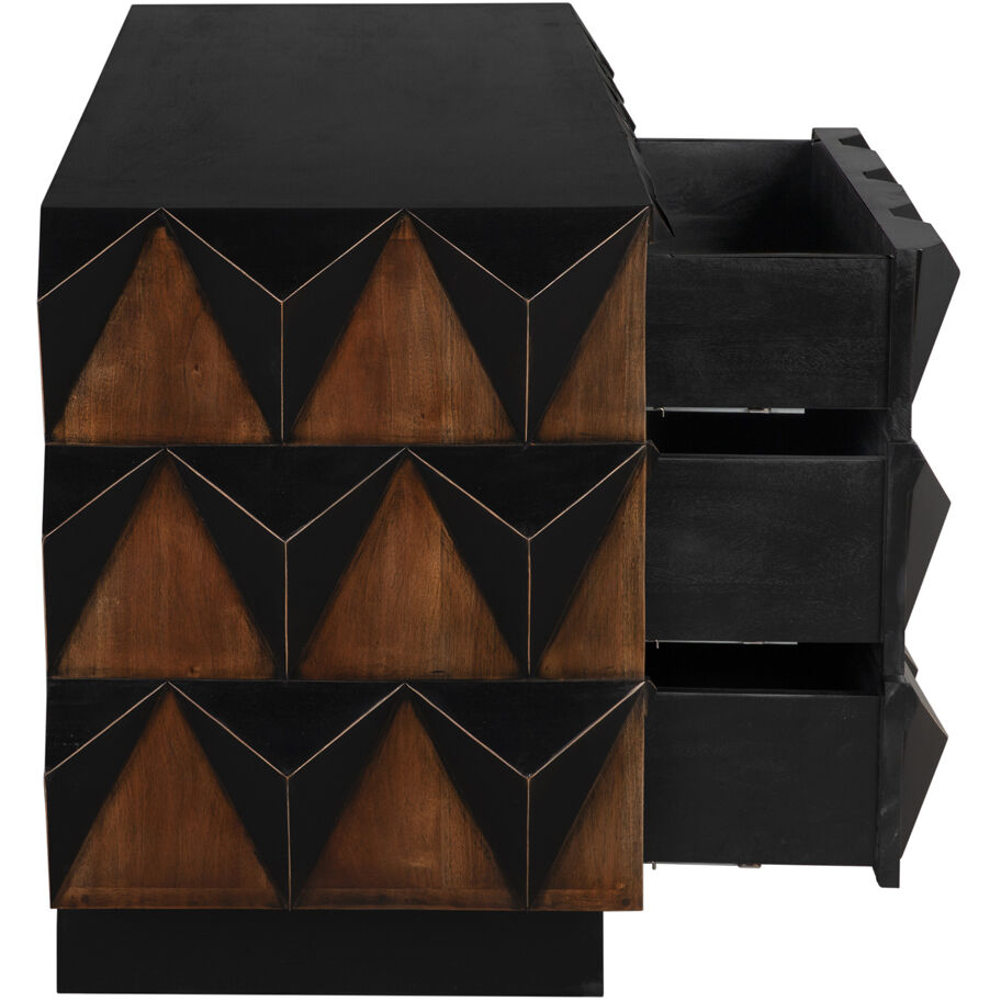 Nigel Hand Rubbed Black and Brown Chest