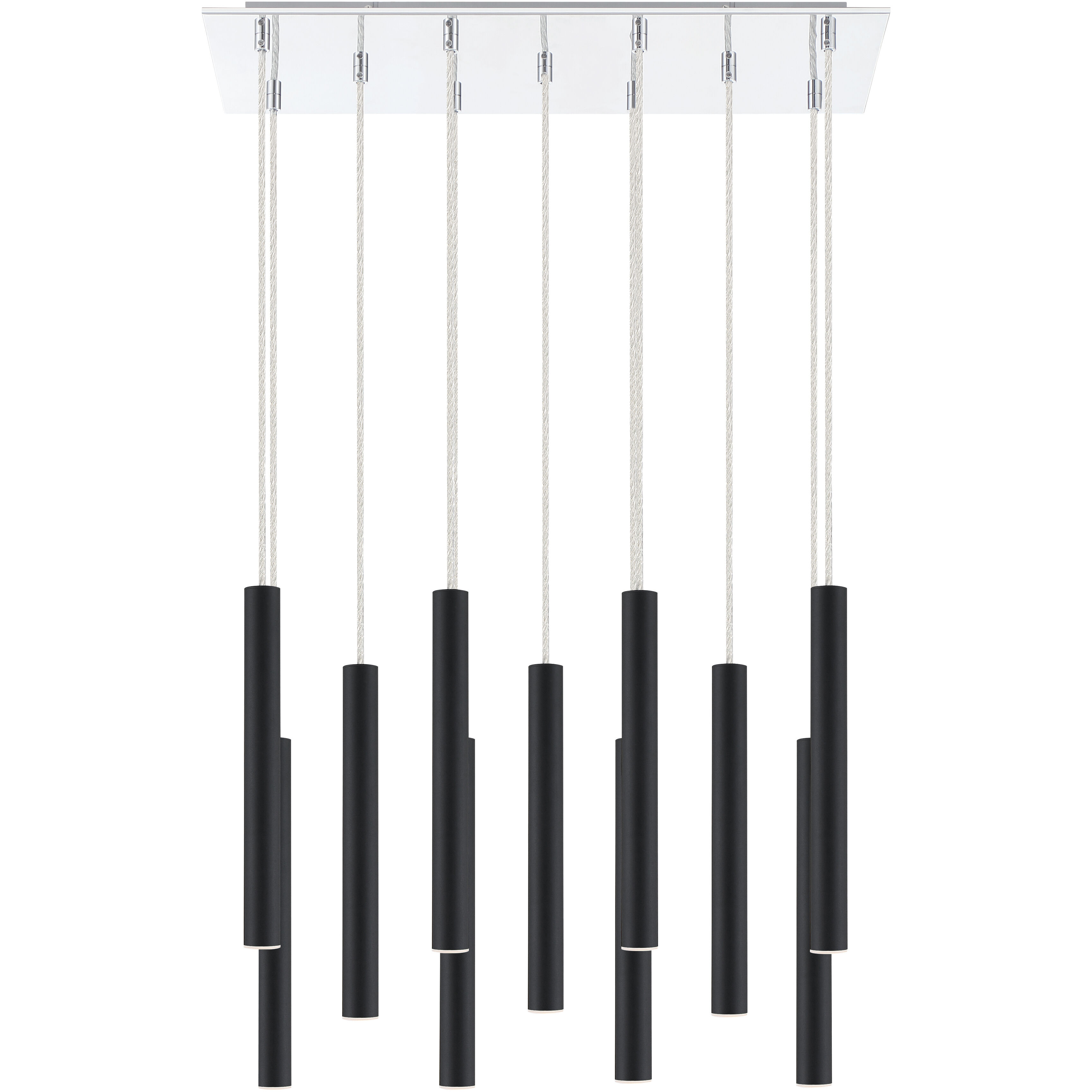 Forest LED 9.75 inch Chrome Chandelier Ceiling Light in 11, 29, Matte Black Steel