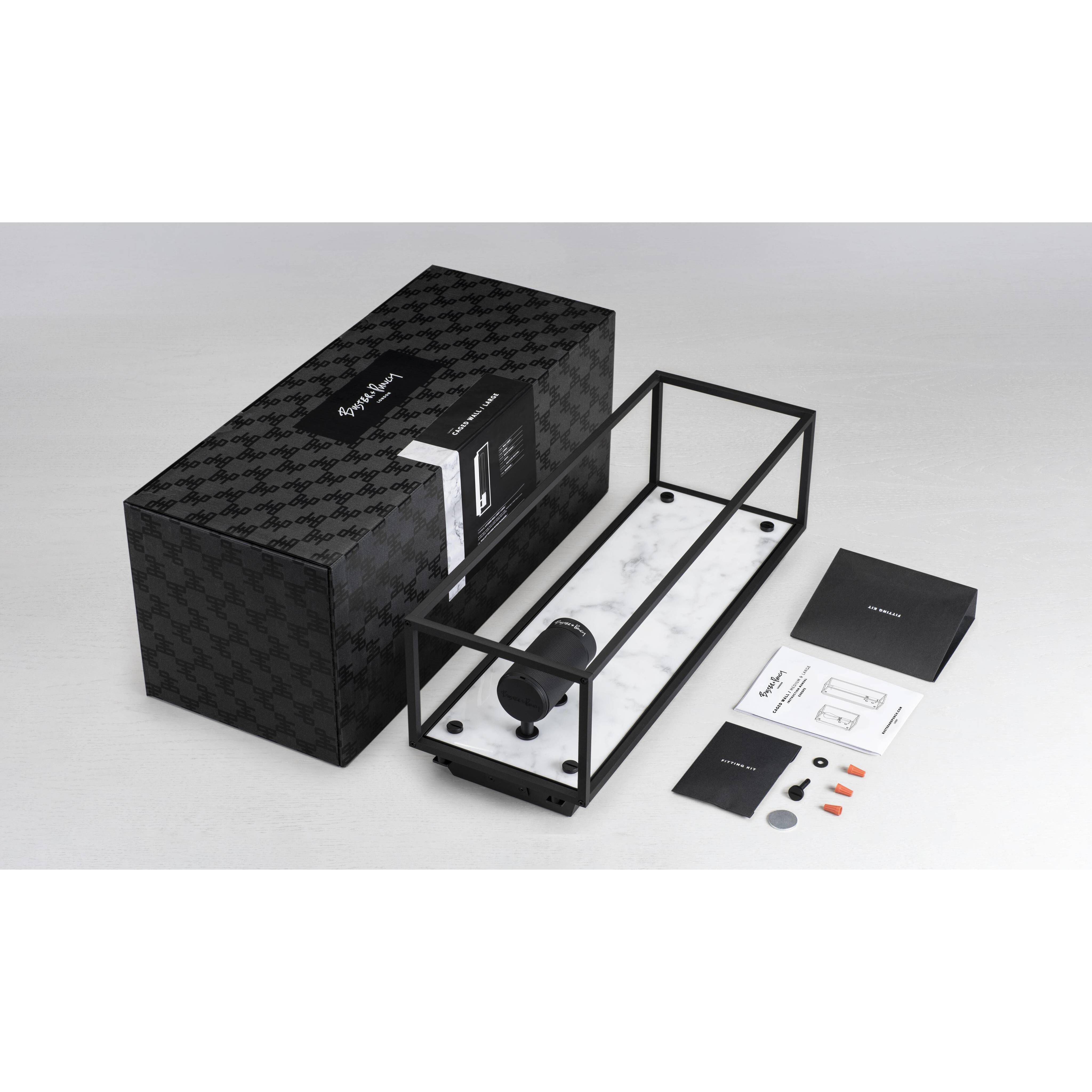 Caged Wall Light in White Marble