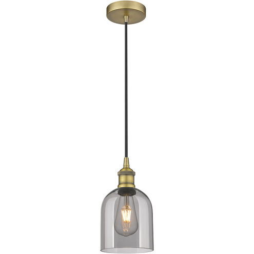 Edison Bella 1 Light 5.5 inch Brushed Brass Cord Hung Mini Pendant Ceiling Light