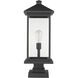 Portland 1 Light 25 inch Black Outdoor Pier Mounted Fixture in Clear Beveled Glass, 12.5