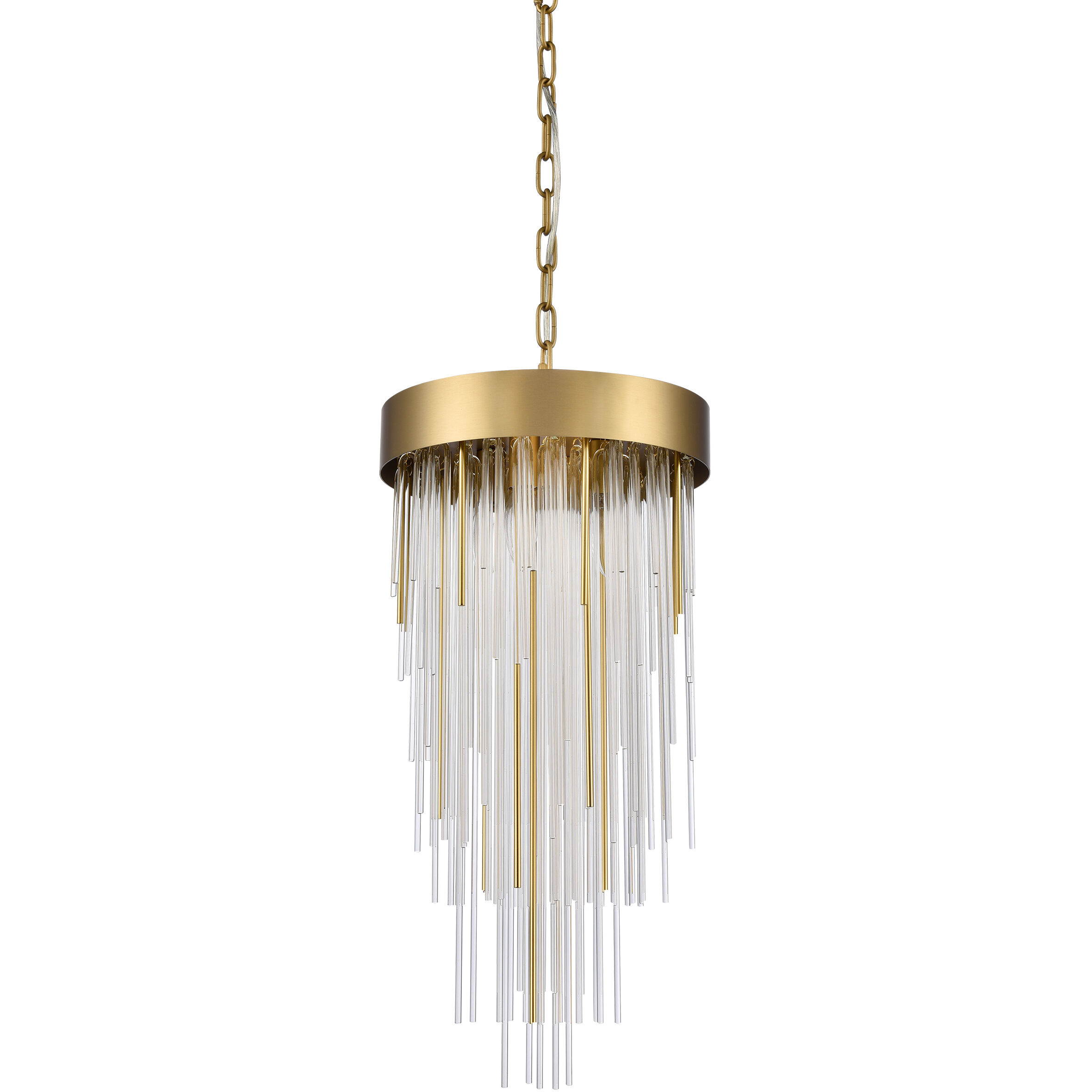 Waterfall 4 Light 12 inch Aged Brass Pendant Ceiling Light