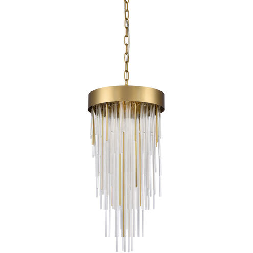 Waterfall 4 Light 12 inch Aged Brass Pendant Ceiling Light