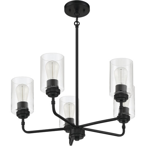 Stowe 5 Light 23 inch Flat Black Chandelier Ceiling Light