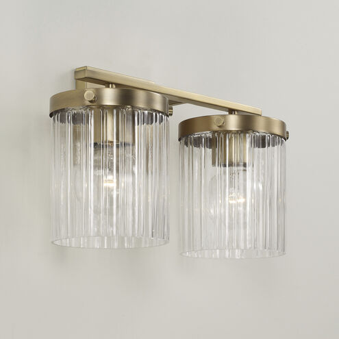 Vaughn 2 Light 14.5 inch Aged Brass Vanity Light Wall Light