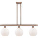 Ballston Athens LED 36 inch Antique Copper Island Light Ceiling Light in Matte White Glass, Ballston