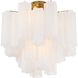 Addis 4 Light 17.75 inch Aged Brass Semi Flush Ceiling Light in White