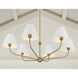 Xavier 6 Light 40 inch Vibrant Gold and White Chandelier Ceiling Light