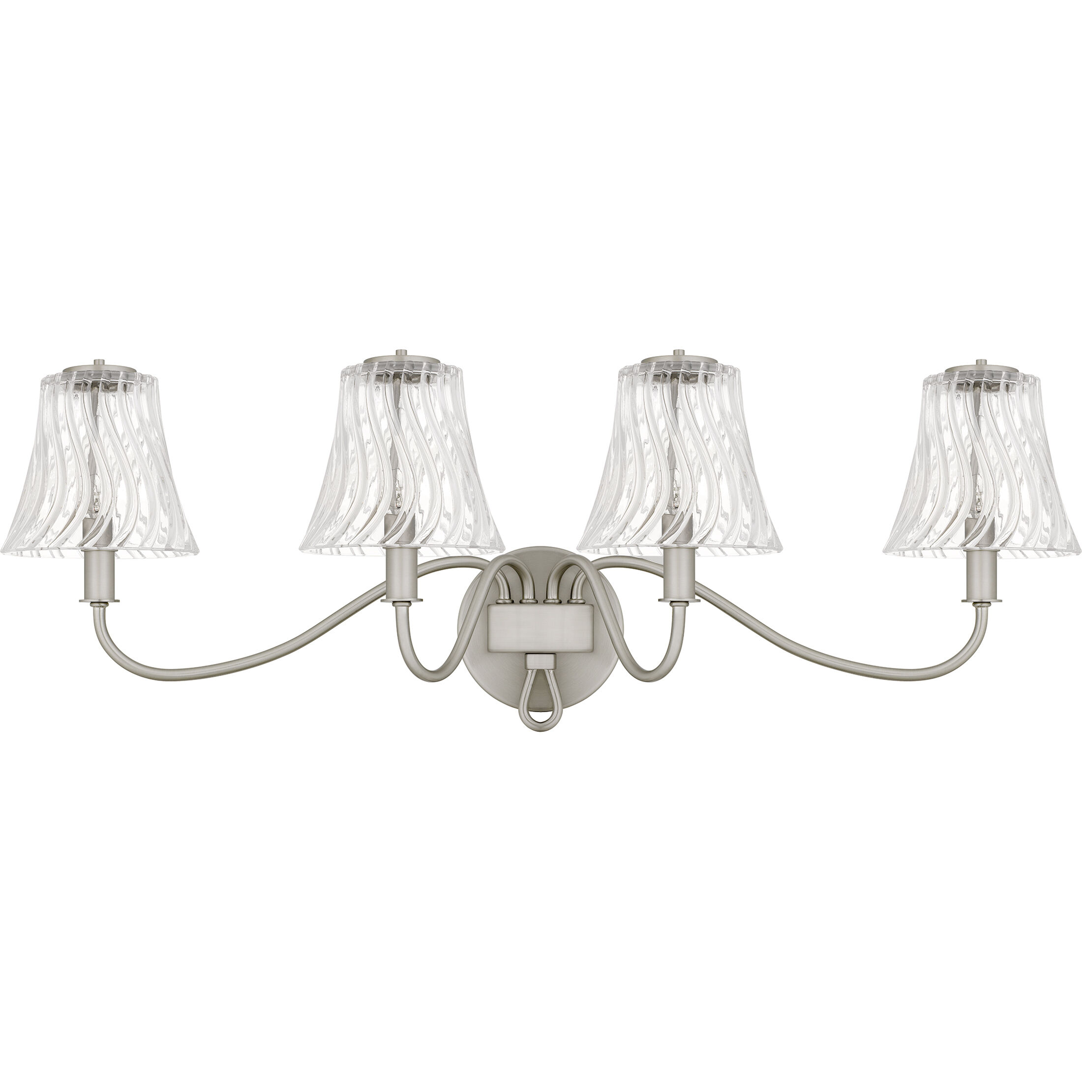 McKinney 4 Light 31 inch Brushed Nickel Bath Light Wall Light