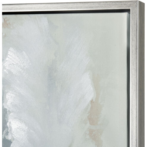 Juliana Blooms Light Blue with Off White and Silver Framed Wall Art