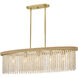 Indra 5 Light 40.25 inch Lacquered Brass Linear Pendant Ceiling Light