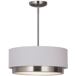Tate LED 15.75 inch Brushed Nickel Drum Pendant Ceiling Light