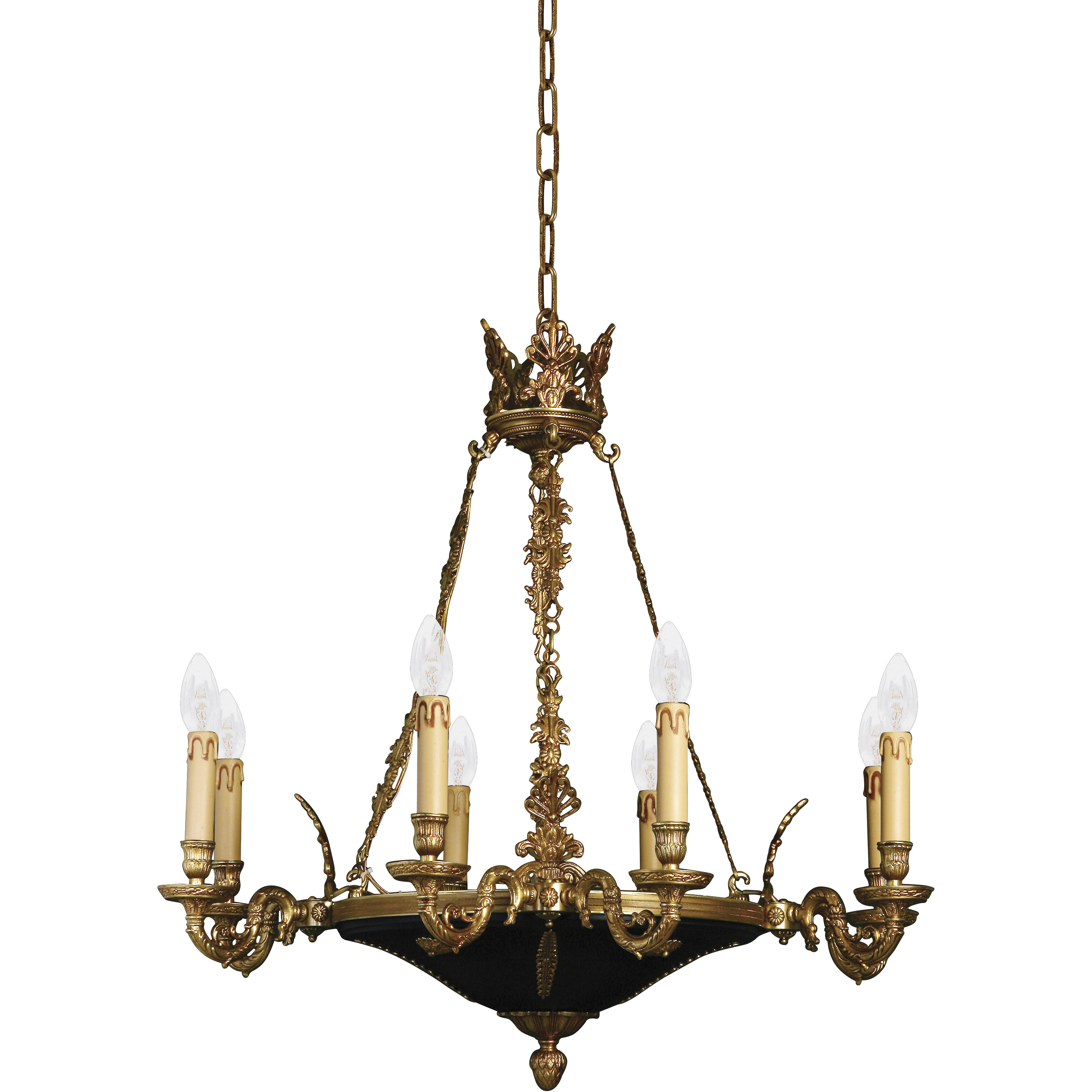 Metropolitan Family Collection 8 Light 29.5 inch Dore Gold with Black Accents Chandelier Ceiling Light
