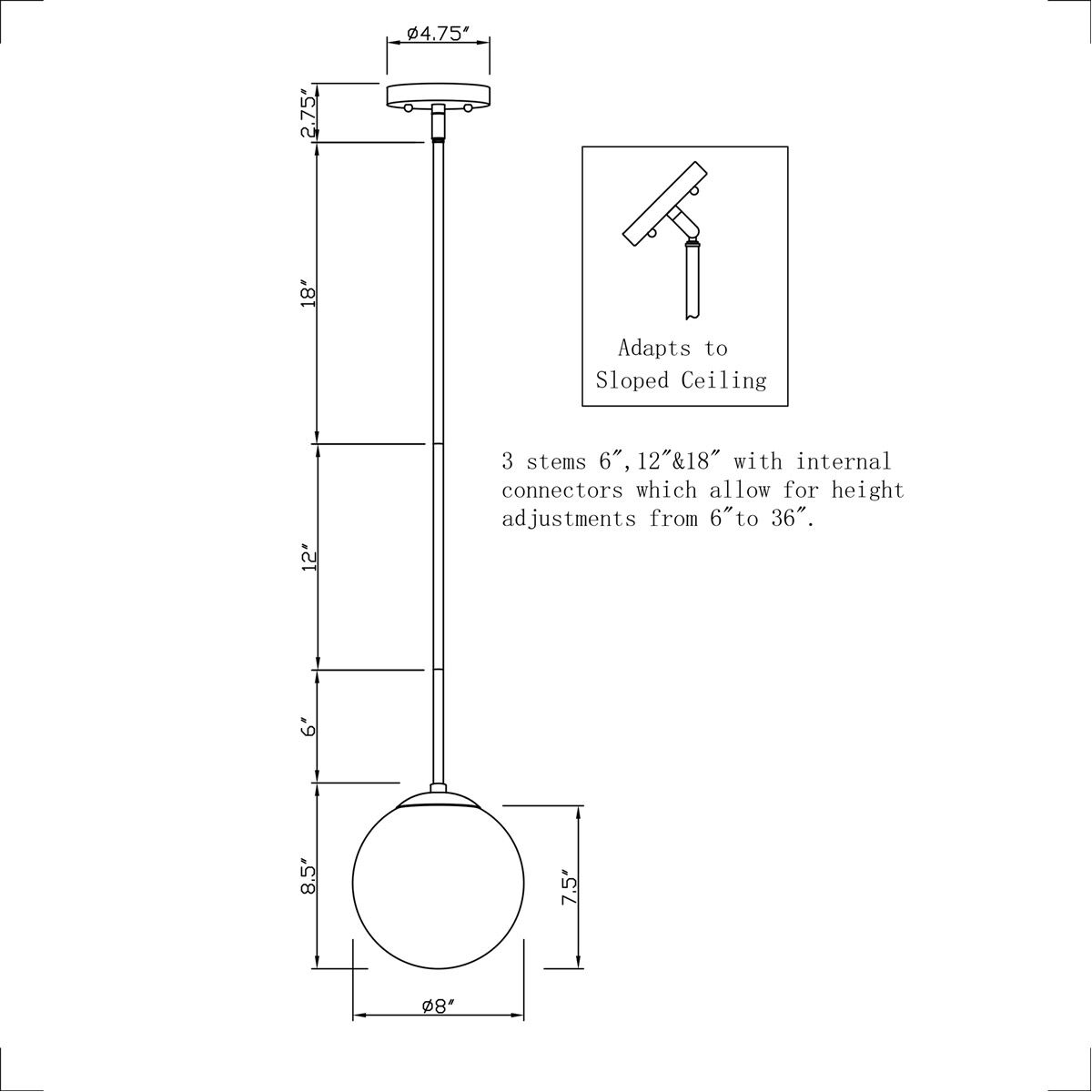 Selene 1 Light 8 inch Black Pendant Ceiling Light in Antique Pewter